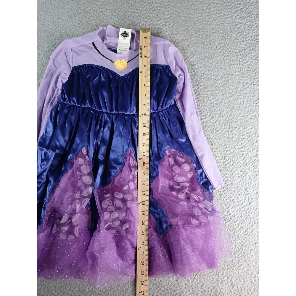 Disney Villains Ursula Costume Girls Small (Size 6) Purple Dress Halloween NWOT